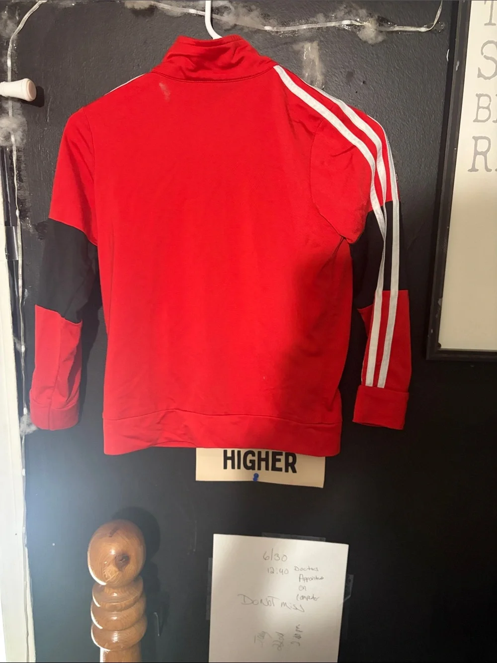 adidas Red and Black Zip-Up Track Jacket with White Logo